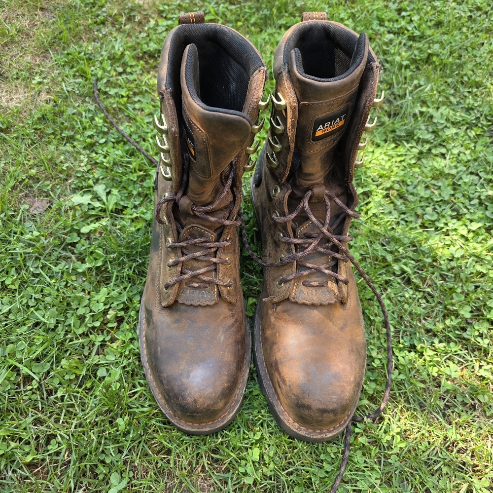 Ariat Men's Rugged Brown Leather Boots